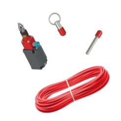 safety rope pull switch bundle including rope, fasteners and the switch